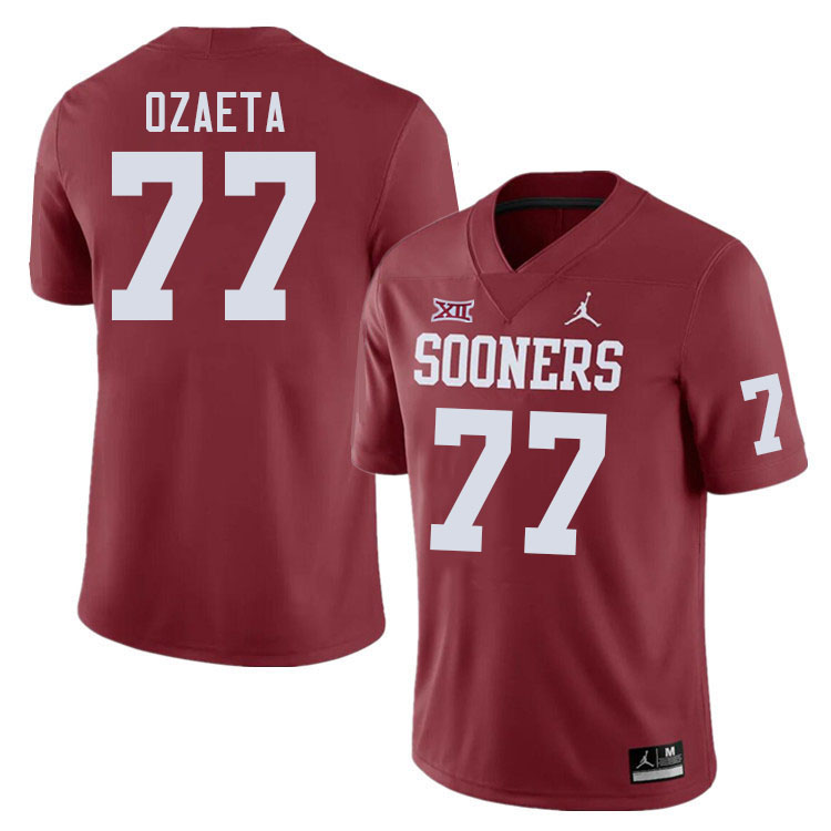 Men #77 Heath Ozaeta Oklahoma Sooners College Football Jerseys Stitched Sale-Crimson